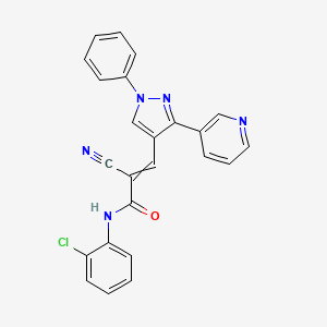 molecular formula C24H16ClN5O B2466967 N-(2-chlorophenyl)-2-cyano-3-[1-phenyl-3-(pyridin-3-yl)-1H-pyrazol-4-yl]prop-2-enamide CAS No. 1808369-85-8