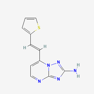 molecular formula C11H9N5S B2466969 7-(2-(Thiophen-2-yl)vinyl)-[1,2,4]triazolo[1,5-a]pyrimidin-2-amine CAS No. 338793-62-7