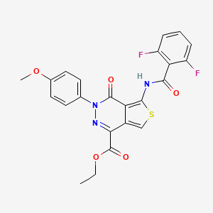 molecular formula C23H17F2N3O5S B2466981 Ethyl 5-(2,6-difluorobenzamido)-3-(4-methoxyphenyl)-4-oxo-3,4-dihydrothieno[3,4-d]pyridazine-1-carboxylate CAS No. 851952-04-0