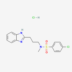 molecular formula C17H19Cl2N3O2S B2466988 N-[3-(1H-1,3-benzodiazol-2-yl)propyl]-4-chloro-N-methylbenzene-1-sulfonamide hydrochloride CAS No. 1094876-59-1