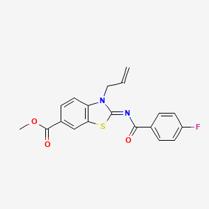 Methyl 2-(4-fluorobenzoyl)imino-3-prop-2-enyl-1,3-benzothiazole-6-carboxylate