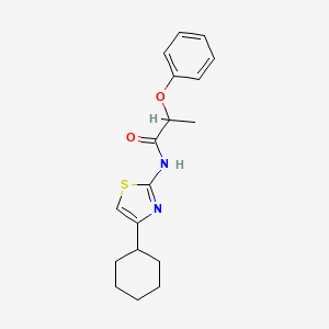 molecular formula C18H22N2O2S B2467020 N-(4-cyclohexyl-1,3-thiazol-2-yl)-2-phenoxypropanamide CAS No. 712325-87-6
