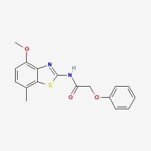 molecular formula C17H16N2O3S B2467036 N-(4-methoxy-7-methyl-1,3-benzothiazol-2-yl)-2-phenoxyacetamide CAS No. 906784-73-4