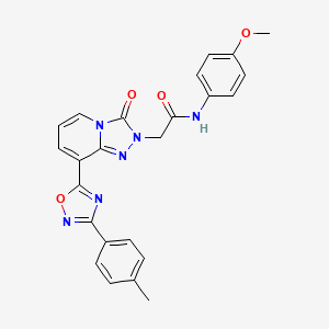 molecular formula C24H20N6O4 B2467052 N-(4-methoxyphenyl)-2-{8-[3-(4-methylphenyl)-1,2,4-oxadiazol-5-yl]-3-oxo-2H,3H-[1,2,4]triazolo[4,3-a]pyridin-2-yl}acetamide CAS No. 1251550-29-4