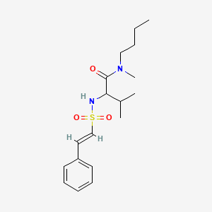 molecular formula C18H28N2O3S B2467063 N-Butyl-N,3-dimethyl-2-[[(E)-2-phenylethenyl]sulfonylamino]butanamide CAS No. 1214874-66-4