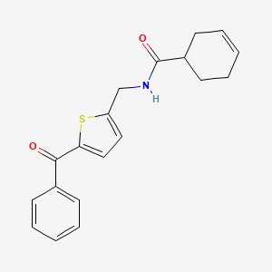 molecular formula C19H19NO2S B2467096 N-[(5-benzoylthiophen-2-yl)methyl]cyclohex-3-ene-1-carboxamide CAS No. 1797965-20-8