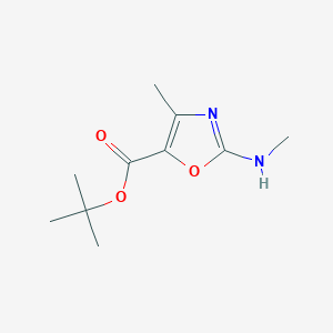 molecular formula C10H16N2O3 B2467112 Tert-butyl 4-methyl-2-(methylamino)-1,3-oxazole-5-carboxylate CAS No. 2248361-89-7