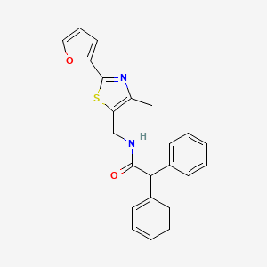 molecular formula C23H20N2O2S B2467132 N-((2-(furan-2-yl)-4-methylthiazol-5-yl)methyl)-2,2-diphenylacetamide CAS No. 1421480-65-0