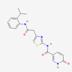 molecular formula C20H20N4O3S B2467136 N-(4-(2-((2-isopropylphenyl)amino)-2-oxoethyl)thiazol-2-yl)-6-oxo-1,6-dihydropyridine-3-carboxamide CAS No. 946234-08-8