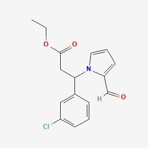 molecular formula C16H16ClNO3 B2467138 ethyl 3-(3-chlorophenyl)-3-(2-formyl-1H-pyrrol-1-yl)propanoate CAS No. 866040-61-1