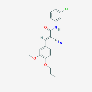 (2E)-3-(4-butoxy-3-methoxyphenyl)-N-(3-chlorophenyl)-2-cyanoprop-2-enamide