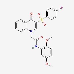 N-(2,5-dimethoxyphenyl)-2-[3-(4-fluorophenyl)sulfonyl-4-oxoquinolin-1-yl]acetamide