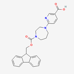 6-(4-{[(9H-fluoren-9-yl)methoxy]carbonyl}-1,4-diazepan-1-yl)pyridine-3-carboxylic acid