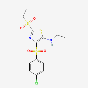 4-((4-chlorophenyl)sulfonyl)-N-ethyl-2-(ethylsulfonyl)thiazol-5-amine