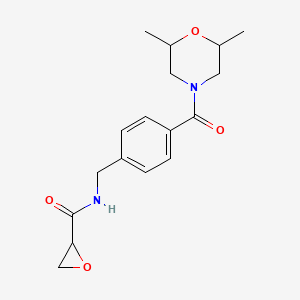 N-[[4-(2,6-Dimethylmorpholine-4-carbonyl)phenyl]methyl]oxirane-2-carboxamide