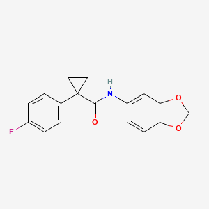 molecular formula C17H14FNO3 B2467159 N-(2H-1,3-benzodioxol-5-yl)-1-(4-fluorophenyl)cyclopropane-1-carboxamide CAS No. 1050586-21-4