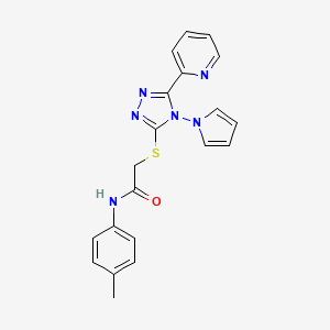 N-(4-methylphenyl)-2-{[5-(pyridin-2-yl)-4-(1H-pyrrol-1-yl)-4H-1,2,4-triazol-3-yl]sulfanyl}acetamide