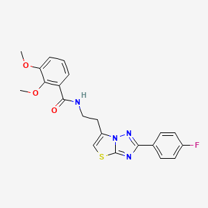 molecular formula C21H19FN4O3S B2467192 N-(2-(2-(4-fluorophenyl)thiazolo[3,2-b][1,2,4]triazol-6-yl)ethyl)-2,3-dimethoxybenzamide CAS No. 894048-20-5