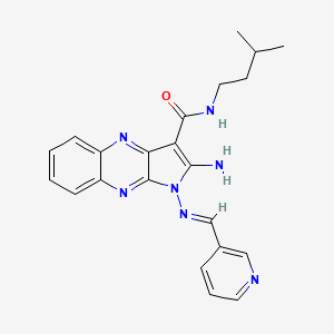 (E)-2-amino-N-isopentyl-1-((pyridin-3-ylmethylene)amino)-1H-pyrrolo[2,3-b]quinoxaline-3-carboxamide