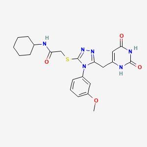 N-cyclohexyl-2-((5-((2,6-dioxo-1,2,3,6-tetrahydropyrimidin-4-yl)methyl)-4-(3-methoxyphenyl)-4H-1,2,4-triazol-3-yl)thio)acetamide