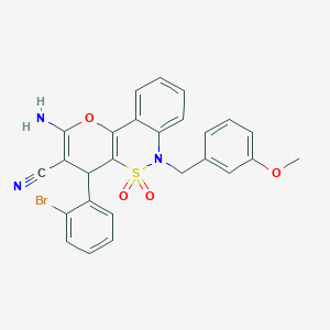 2-Amino-4-(2-bromophenyl)-6-(3-methoxybenzyl)-4,6-dihydropyrano[3,2-c][2,1]benzothiazine-3-carbonitrile 5,5-dioxide