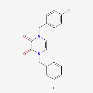 1-(4-Chlorobenzyl)-4-(3-fluorobenzyl)-1,4-dihydropyrazine-2,3-dione