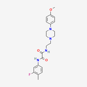 molecular formula C22H27FN4O3 B2467245 N'-(3-fluoro-4-methylphenyl)-N-{2-[4-(4-methoxyphenyl)piperazin-1-yl]ethyl}ethanediamide CAS No. 1049569-99-4