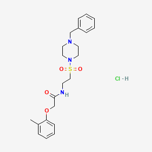 N-(2-((4-benzylpiperazin-1-yl)sulfonyl)ethyl)-2-(o-tolyloxy)acetamide hydrochloride