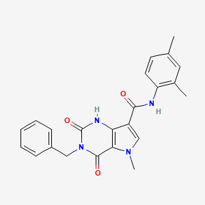 molecular formula C23H22N4O3 B2467263 3-benzyl-N-(2,4-dimethylphenyl)-5-methyl-2,4-dioxo-2,3,4,5-tetrahydro-1H-pyrrolo[3,2-d]pyrimidine-7-carboxamide CAS No. 921808-05-1