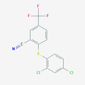 2-((2,4-Dichlorophenyl)sulfanyl)-5-(trifluoromethyl)benzenecarbonitrile