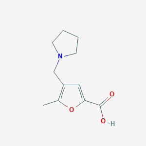 molecular formula C11H15NO3 B2467275 5-甲基-4-吡咯啉-1-基甲基-呋喃-2-甲酸 CAS No. 299920-96-0