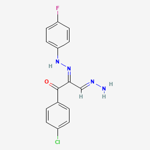 (2Z,3E)-1-(4-chlorophenyl)-2-[2-(4-fluorophenyl)hydrazin-1-ylidene]-3-hydrazinylidenepropan-1-one