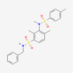 molecular formula C23H26N2O4S2 B2467281 N-benzyl-2,4-dimethyl-3-[methyl-(4-methylphenyl)sulfonylamino]benzenesulfonamide CAS No. 692269-31-1
