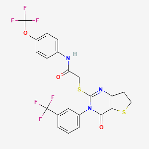 2-((4-oxo-3-(3-(trifluoromethyl)phenyl)-3,4,6,7-tetrahydrothieno[3,2-d]pyrimidin-2-yl)thio)-N-(4-(trifluoromethoxy)phenyl)acetamide