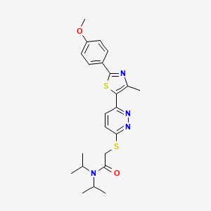 N,N-diisopropyl-2-((6-(2-(4-methoxyphenyl)-4-methylthiazol-5-yl)pyridazin-3-yl)thio)acetamide