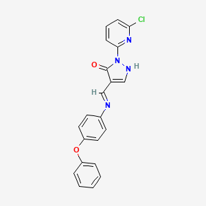 2-(6-chloro-2-pyridinyl)-4-[(4-phenoxyanilino)methylene]-2,4-dihydro-3H-pyrazol-3-one