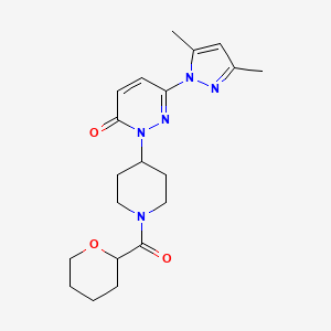 6-(3,5-Dimethylpyrazol-1-yl)-2-[1-(oxane-2-carbonyl)piperidin-4-yl]pyridazin-3-one
