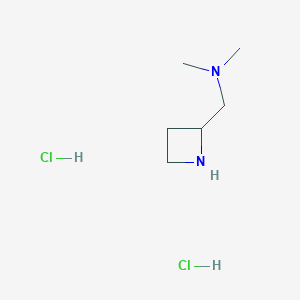 molecular formula C6H16Cl2N2 B2467354 (Azetidin-2-yl)methyl]dimethylamine CAS No. 787564-03-8