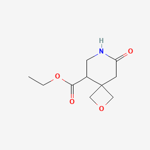 molecular formula C10H15NO4 B2467386 Ethyl 8-oxo-2-oxa-7-azaspiro[3.5]nonane-5-carboxylate CAS No. 2287310-80-7