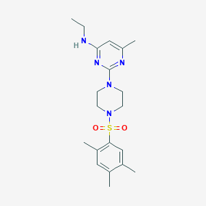 molecular formula C20H29N5O2S B2467431 N-ethyl-6-methyl-2-[4-(2,4,5-trimethylbenzenesulfonyl)piperazin-1-yl]pyrimidin-4-amine CAS No. 923147-28-8