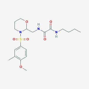 molecular formula C19H29N3O6S B2467453 N-butyl-N'-{[3-(4-methoxy-3-methylbenzenesulfonyl)-1,3-oxazinan-2-yl]methyl}ethanediamide CAS No. 872986-02-2