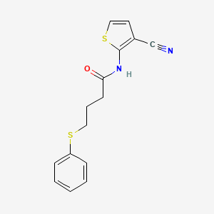 molecular formula C15H14N2OS2 B2467468 N-(3-cyanothiophen-2-yl)-4-(phenylthio)butanamide CAS No. 941924-90-9