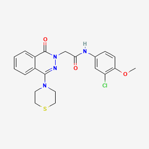 molecular formula C21H21ClN4O3S B2467491 N-(3-chloro-4-methoxyphenyl)-2-[1-oxo-4-(thiomorpholin-4-yl)-1,2-dihydrophthalazin-2-yl]acetamide CAS No. 1251583-00-2