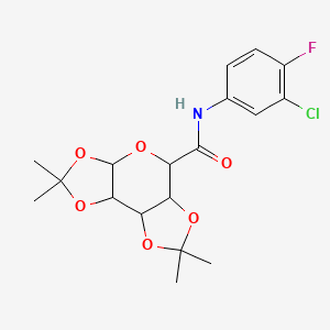 molecular formula C18H21ClFNO6 B2467497 N-(3-chloro-4-fluorophenyl)-4,4,11,11-tetramethyl-3,5,7,10,12-pentaoxatricyclo[7.3.0.02,6]dodecane-8-carboxamide CAS No. 1093406-43-9