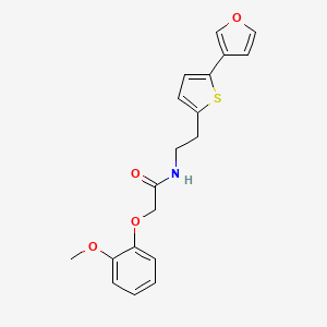 molecular formula C19H19NO4S B2467499 N-(2-(5-(furan-3-yl)thiophen-2-yl)ethyl)-2-(2-methoxyphenoxy)acetamide CAS No. 2034497-69-1
