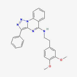 molecular formula C25H23N5O2 B2467508 N-[2-(3,4-dimethoxyphenyl)ethyl]-3-phenyl-[1,2,3]triazolo[1,5-a]quinazolin-5-amine CAS No. 866345-51-9