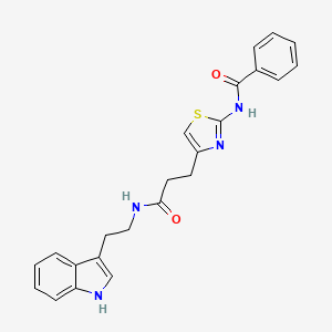 molecular formula C23H22N4O2S B2467553 N-(4-(3-((2-(1H-indol-3-yl)ethyl)amino)-3-oxopropyl)thiazol-2-yl)benzamide CAS No. 1021227-64-4
