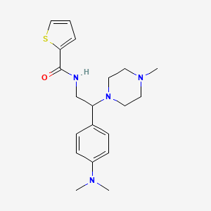 molecular formula C20H28N4OS B2467572 N-{2-[4-(dimethylamino)phenyl]-2-(4-methylpiperazin-1-yl)ethyl}thiophene-2-carboxamide CAS No. 946345-65-9
