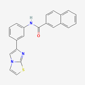 molecular formula C22H15N3OS B2467573 N-(3-(imidazo[2,1-b]thiazol-6-yl)phenyl)-2-naphthamide CAS No. 893968-59-7