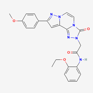 molecular formula C24H22N6O4 B2467584 N-(2-ethoxyphenyl)-2-[11-(4-methoxyphenyl)-5-oxo-3,4,6,9,10-pentazatricyclo[7.3.0.02,6]dodeca-1(12),2,7,10-tetraen-4-yl]acetamide CAS No. 1207034-34-1